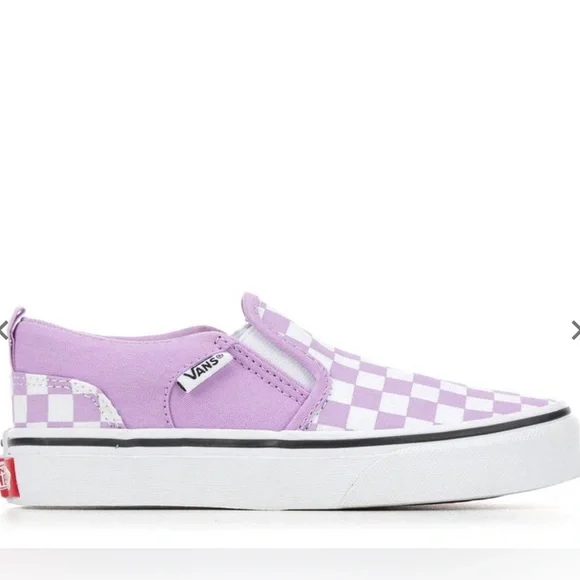 Sold! NWT Vans Purple Checkered Slip On - Picture 1 of 2